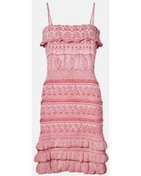 Etro - Crochet Ruffled Cotton Minidress - Lyst
