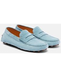 Tod's - Gommino Suede Penny Loafers - Lyst