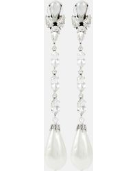 Saint Laurent - Drop Clip-on Earrings With Faux Pearls - Lyst