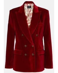 Etro - Blazer Aus Baumwollsamt - Lyst
