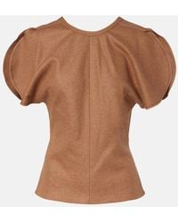Victoria Beckham - Draped Wool And Cashmere Top - Lyst