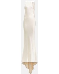 Maison Margiela - Mesh-detail Fishtail Gown Dress - Lyst