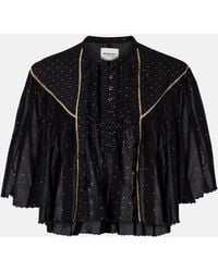 Isabel Marant - Veenia Embellished Cropped Cotton Top - Lyst