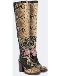 Dries Van Noten - Patchwork Leather Over-The-Knee Boots - Lyst