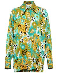 Dolce & Gabbana - Camisa de saten de mezcla de seda floral - Lyst