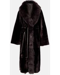Nour Hammour - Isadora Reversible Shearling Wrap Coat - Lyst