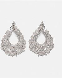 ANANYA - Scatter Lotus 18Kt Earrings With Diamonds - Lyst