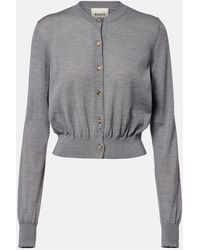 KHAITE - Tansy Cropped Wool And Cashmere Cardigan - Lyst