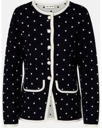 RIXO London - Mirja Polka-Dot Wool-Blend Cardigan - Lyst
