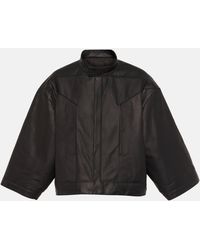 Rick Owens - Cropped Leather Jacket - Lyst