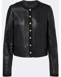 Vince - Suede-Trimmed Leather Jacket - Lyst