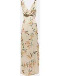 Totême - Floral Draped Maxi Dress - Lyst