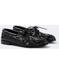 Saint Laurent - Le Loafer Bateau Eel Leather Boat Shoes - Lyst