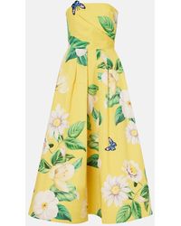 LEO LIN - Lynn Floral Cotton Bustier Dress - Lyst