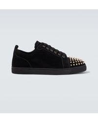Christian Louboutin - Sneakers Louis Junior Spikes Aus Veloursleder - Lyst