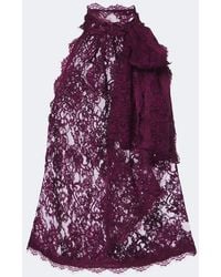 retroféte - Sigma Sheer Tie-Neck Lace Top - Lyst
