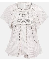Isabel Marant - Orna Embroidered Chiffon Top - Lyst