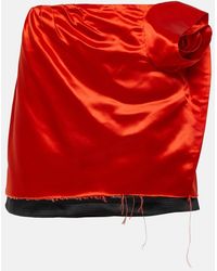 DIDU - Floral-Applique Satin Miniskirt - Lyst