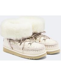 Mou - 24 Shearling-Lined Leather Ankle Boots - Lyst