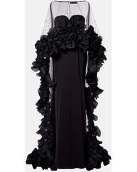 Jenny Packham - Ruffled Caped Gown - Lyst