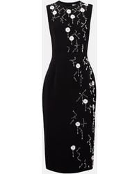 Emilia Wickstead - Robe Midi En Crêpe À Ornements Cappia - Lyst