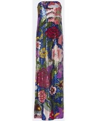 La Fuori - Florentine Garden Sequined Bustier Gown - Lyst