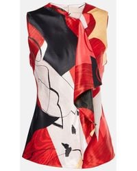 ROKSANDA - Bedrucktes Top Kiara Aus Satin - Lyst