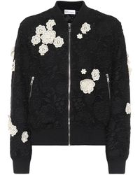 RED Valentino – Veste bomber en guipure à fleurs - Multicolore