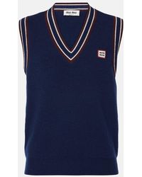 Miu Miu - Pull Sans Manches En Laine Et Cachemire - Lyst