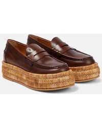 Tod's - Leather Platform Loafers - Lyst