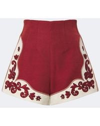 ALÉMAIS - Duke Embroidered Wool-Blend Shorts - Lyst