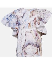 Alexander McQueen William Blake Dante Print Jersey Top - Multicolor