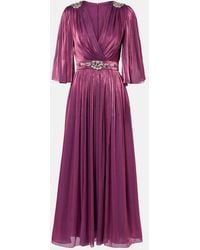 Costarellos - Embellished Lurex Georgette Gown - Lyst