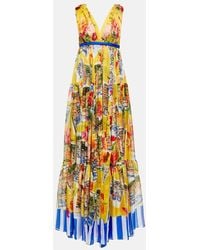 Dolce & Gabbana - Vestido de fiesta Portofino en chifon de seda - Lyst