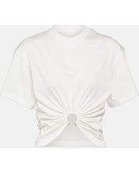 Rabanne - Top cropped in jersey di cotone - Lyst