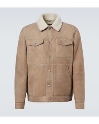 Brunello Cucinelli - Shearling-Lined Suede Jacket - Lyst