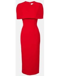 Roland Mouret - Caped Crepe Midi Dress - Lyst