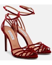 Aquazzura - Wild Dream 105 Velvet Sandals - Lyst