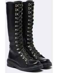 Miu Miu - Leather Lace-Up Boots - Lyst