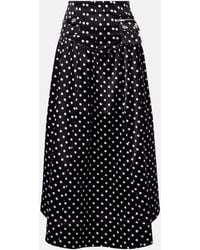 Ganni - Jupe Longue En Satin A Pois - Lyst