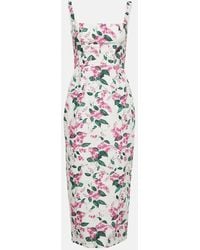 Emilia Wickstead - Midikleid Martel Aus Baumwolle - Lyst