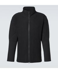 Homme Plissé Issey Miyake - Basics Pleated Zip-Up Cardigan - Lyst