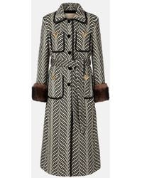 Valentino - Vgold Shearling-Trimmed Wool-Blend Coat - Lyst
