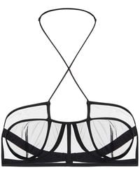 Nensi Dojaka - Mesh Halterneck Bra - Lyst