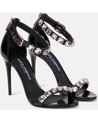 Dolce & Gabbana - Verzierte Sandalen aus Lackleder - Lyst