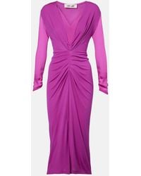 Diane von Furstenberg - Hades Gathered Jersey Midi Dress - Lyst