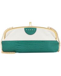 Marni Clutch in pelle stampata e tessuto - Multicolore