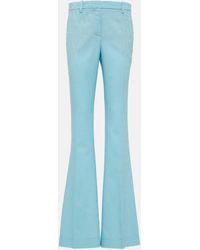 Versace - Allover Flared Wool Pants - Lyst