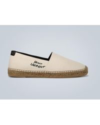 Saint Laurent Espadrilles à logo brodé - Noir