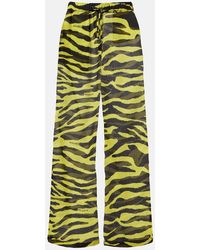 The Attico - Animal-Print Cotton Muslin Wide-Leg Pants - Lyst